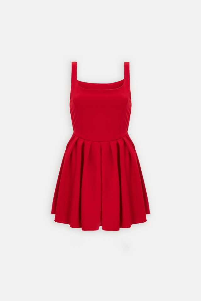 Kırmızı Yolian Mini Elbise ATE-1537 - 4
