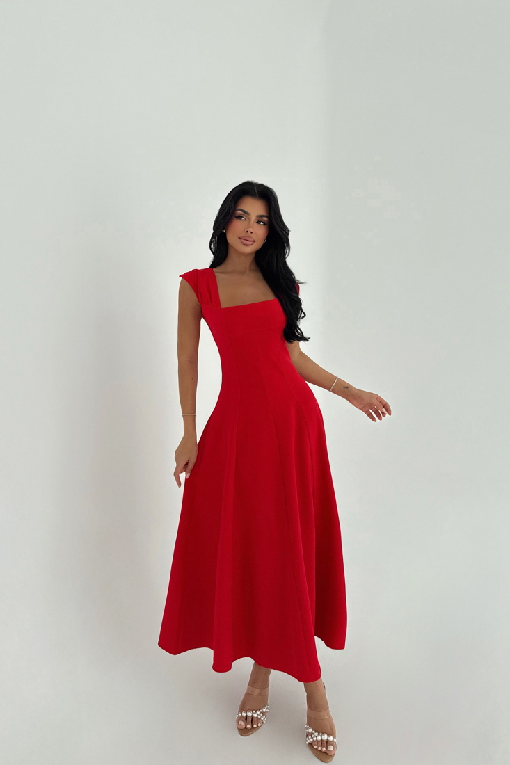 Kırmızı Rhea Elbise ATE-2803 - EYYO