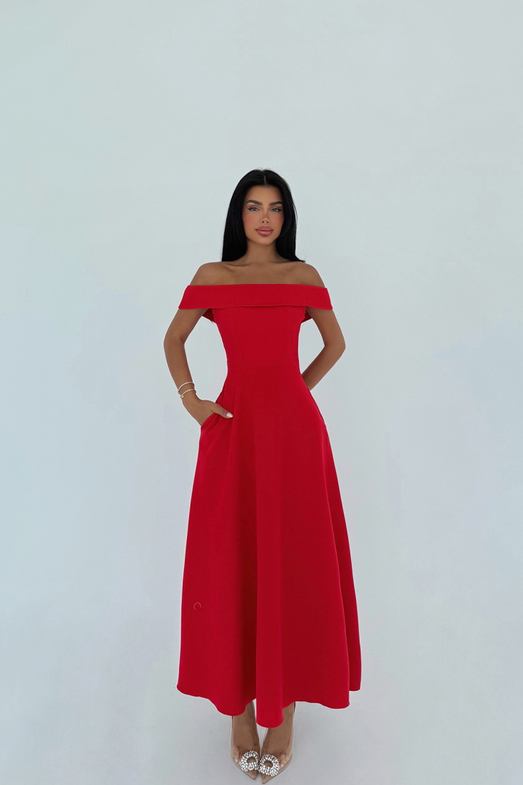 Kırmızı Creil Elbise ATE-2921 - EYYO