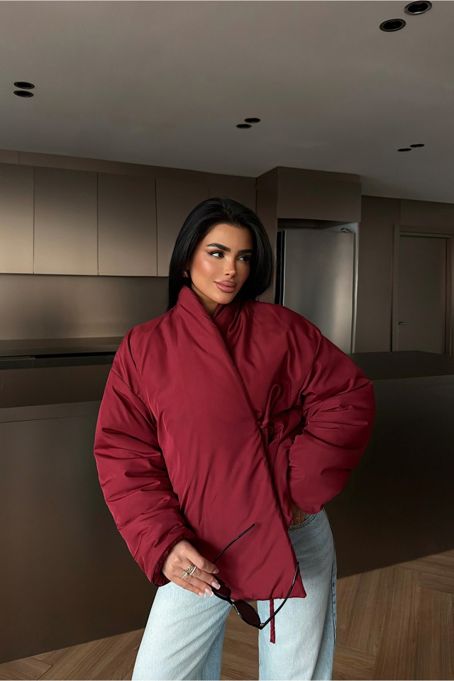 Kırmızı Chleo Şişme Mont ATE-2379 