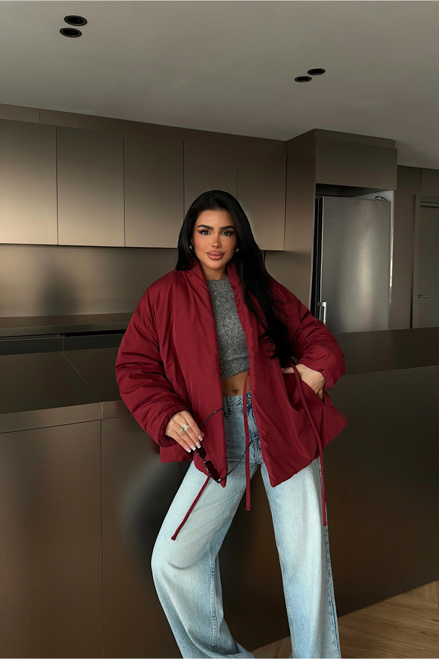 Kırmızı Chleo Şişme Mont ATE-2379 - 3