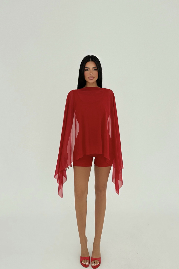 Kırmızı Carrie Mini Tulum ATE-2679 - EYYO
