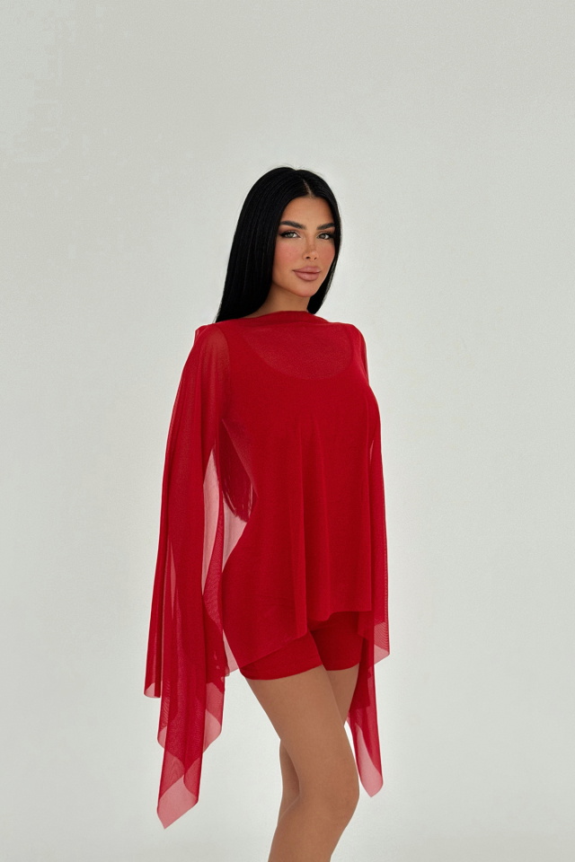 Kırmızı Carrie Mini Tulum ATE-2679 - 2