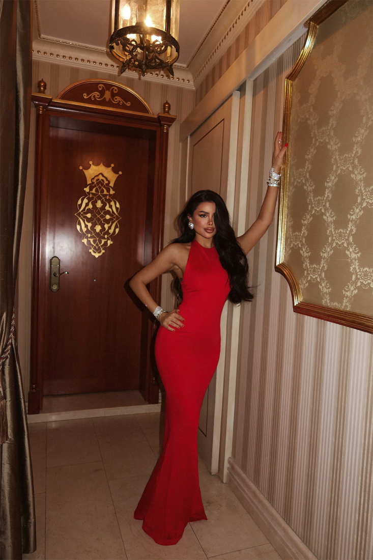 Kırmızı Thelma Uzun Elbise ATE-2245 - EYYO