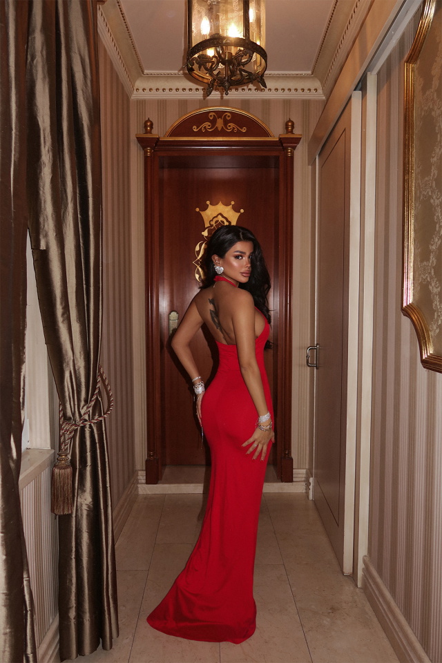 Kırmızı Thelma Uzun Elbise ATE-2245 - 5