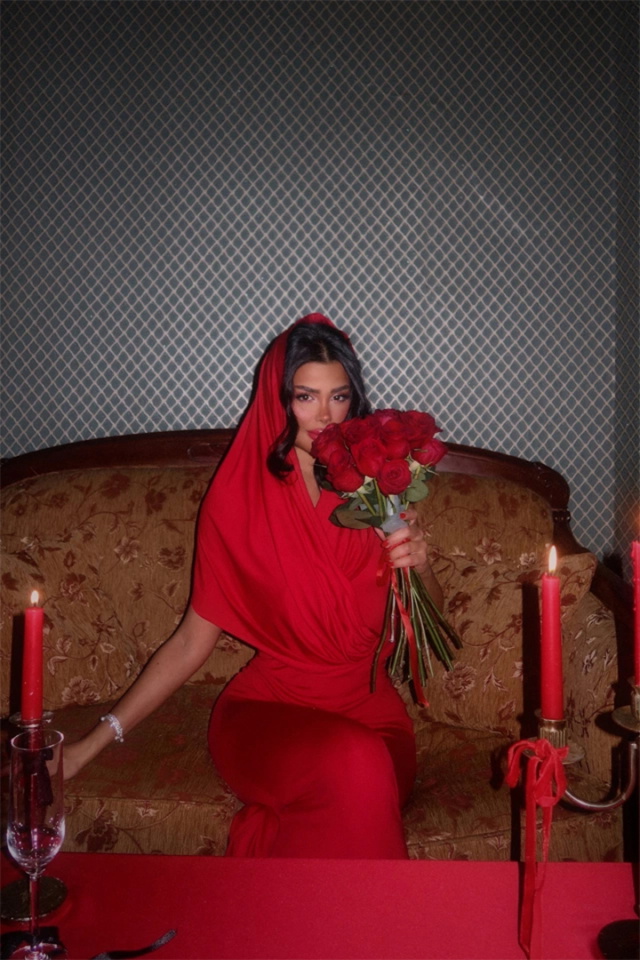 Kırmızı Coralie Uzun Elbise ATE-3197 - 1