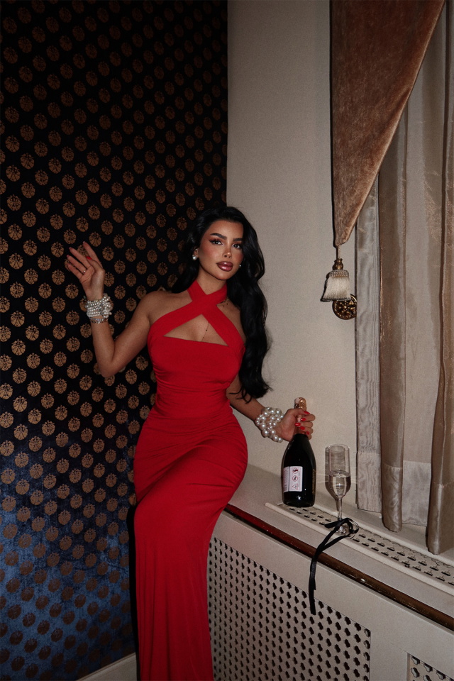 Kırmızı Coraline Çok Çeşit Bağlamalı Elbise ATE-2386 - 3