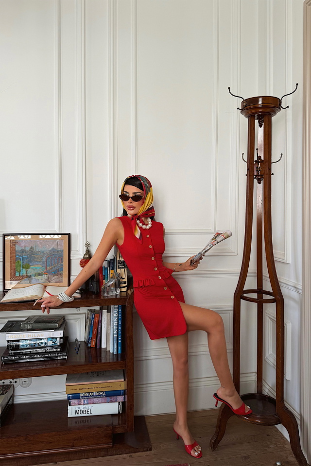 Kırmızı Puteh Elbise ATE-4031 