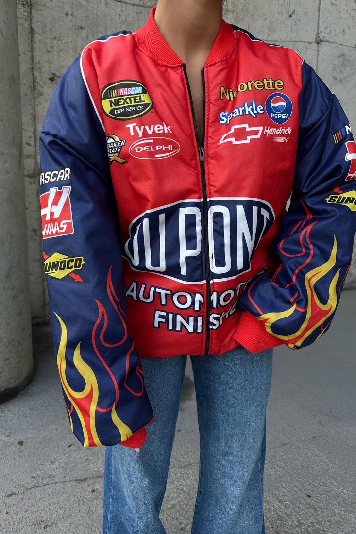 Kırmızı Dupont Yazılı Mont ATE-0386 - EYYO