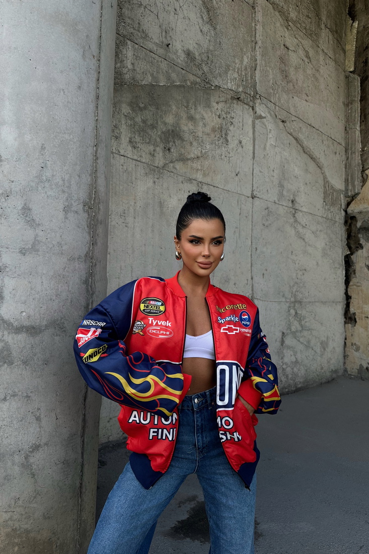 Kırmızı Dupont Yazılı Mont ATE-0386 - EYYO