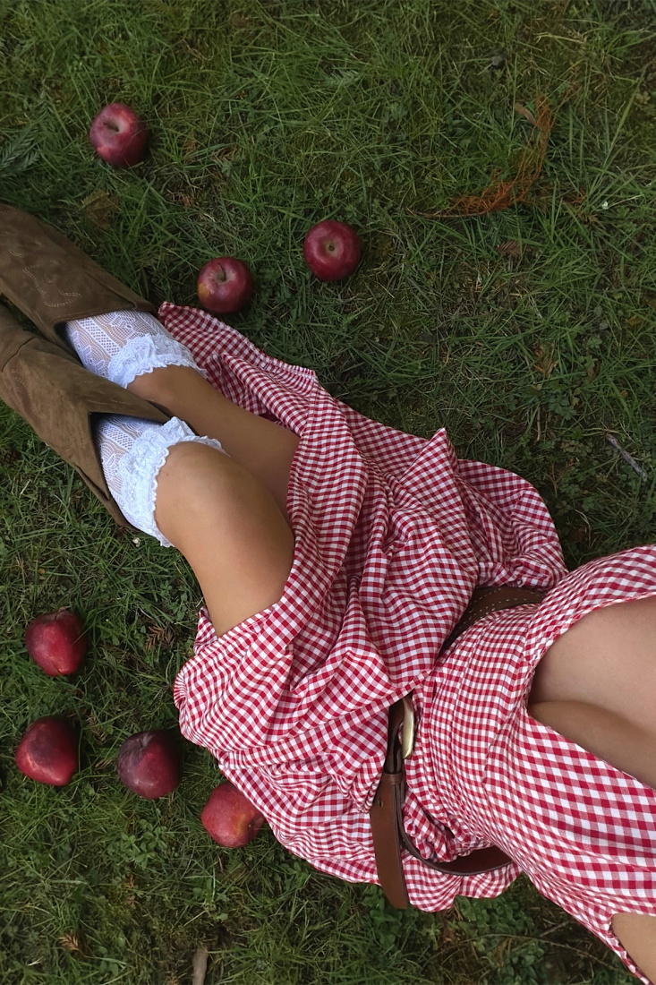 Kırmızı Plaid Elbise ATE-4929 - EYYO