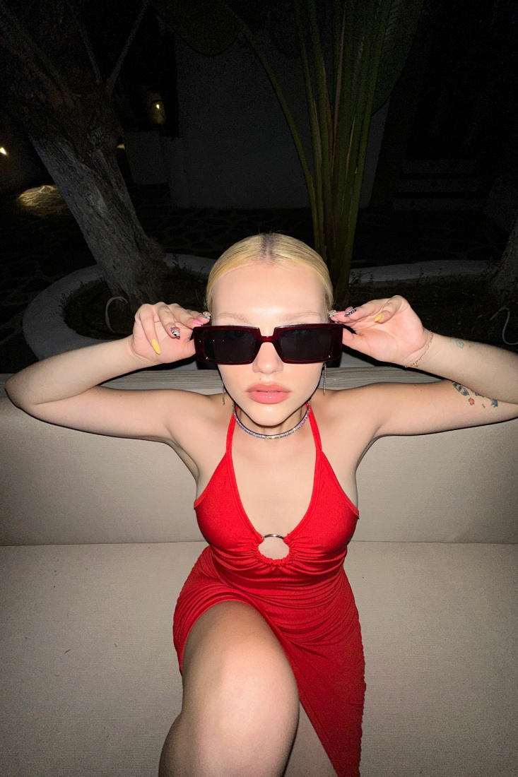 Kırmızı İnce Çerçeveli Gözlük ATEL2287 - EYYO