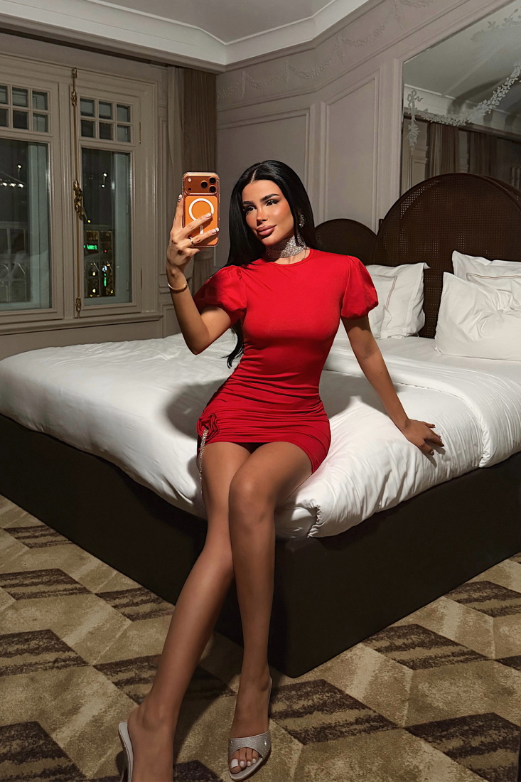 Kırmızı Mavokely Elbise ATE-4960 - EYYO