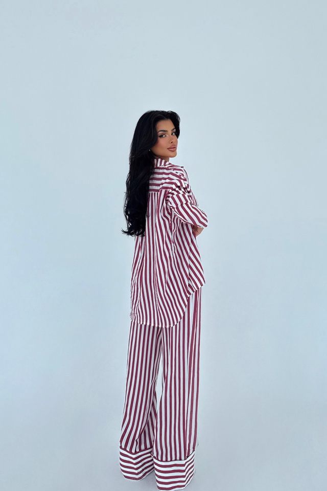 Kırmızı Aleida Çizgili Takım ATE-2756 - 3