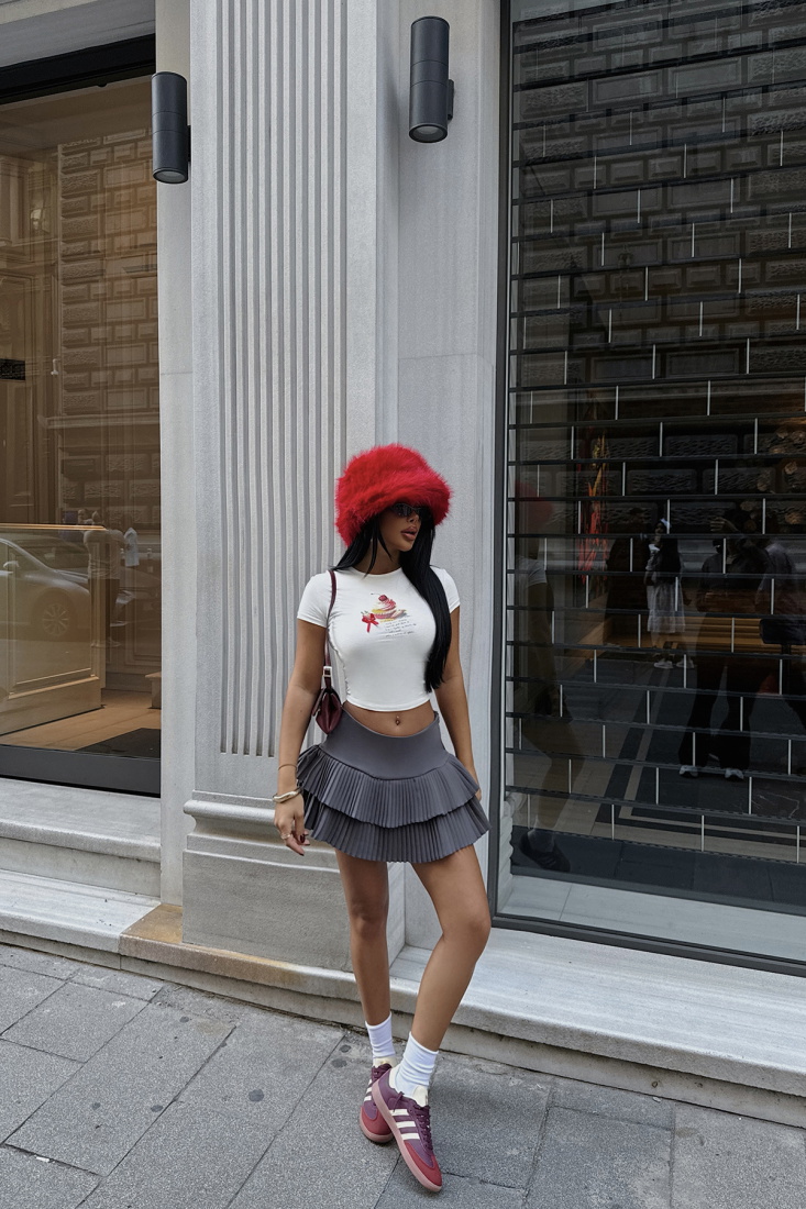 Kırmızı Lunita Şapka ATE-1785 - EYYO