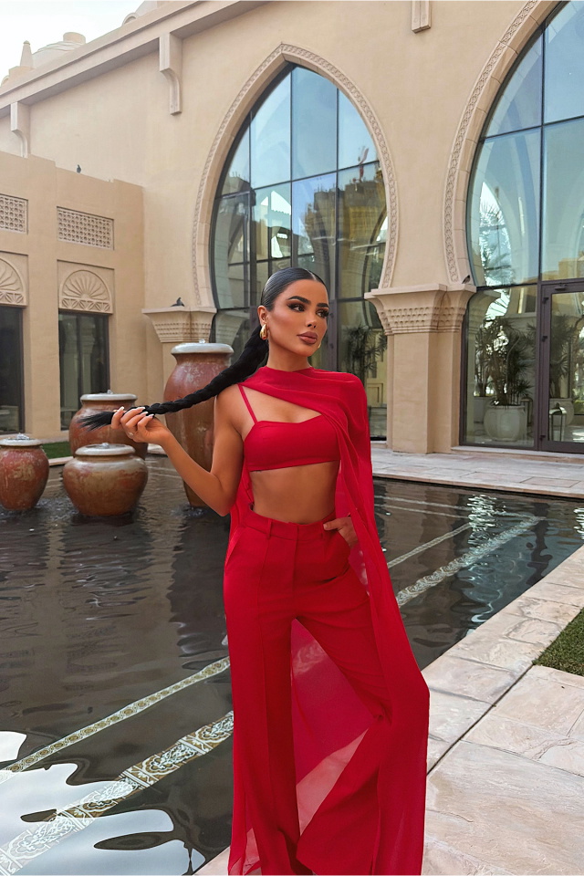 Kırmızı Akei Transparan Bluz ATE-4897 - 2