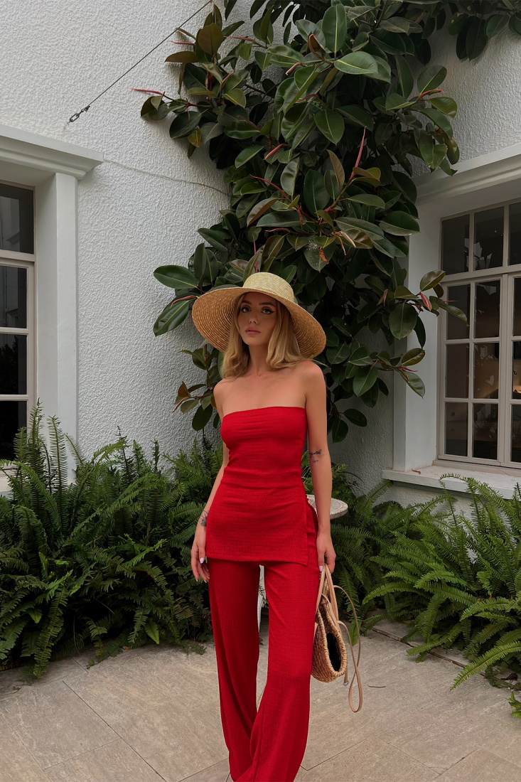 Kırmızı Tanisa Takım ATE1622 - EYYO ATELIER