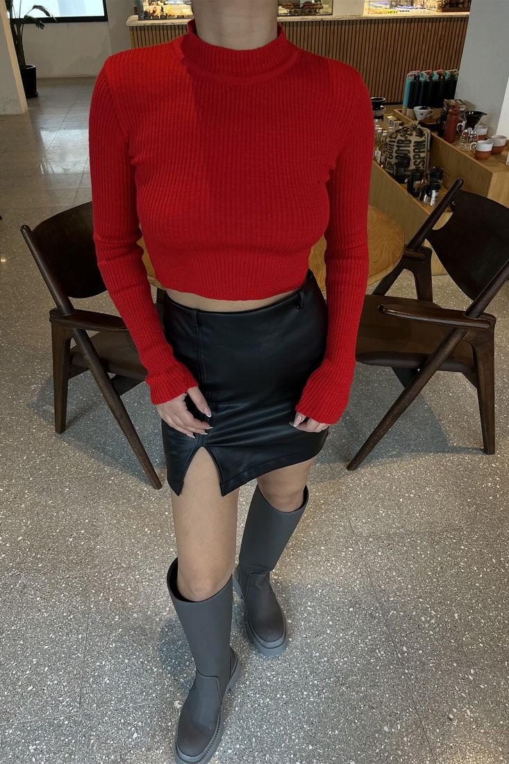 Kırmızı Triko Kazak ATE2849 - EYYO