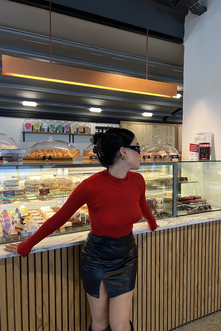 Kırmızı Triko Kazak ATE2849 - EYYO