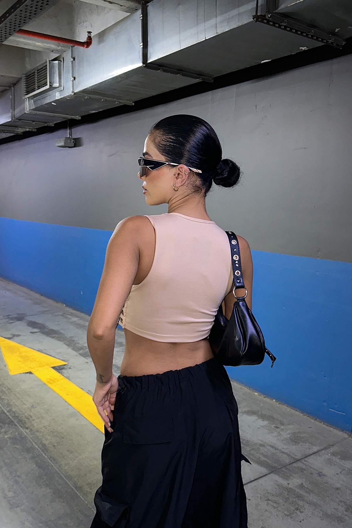Krem Askılı Bağlamalı Crop Top - 5