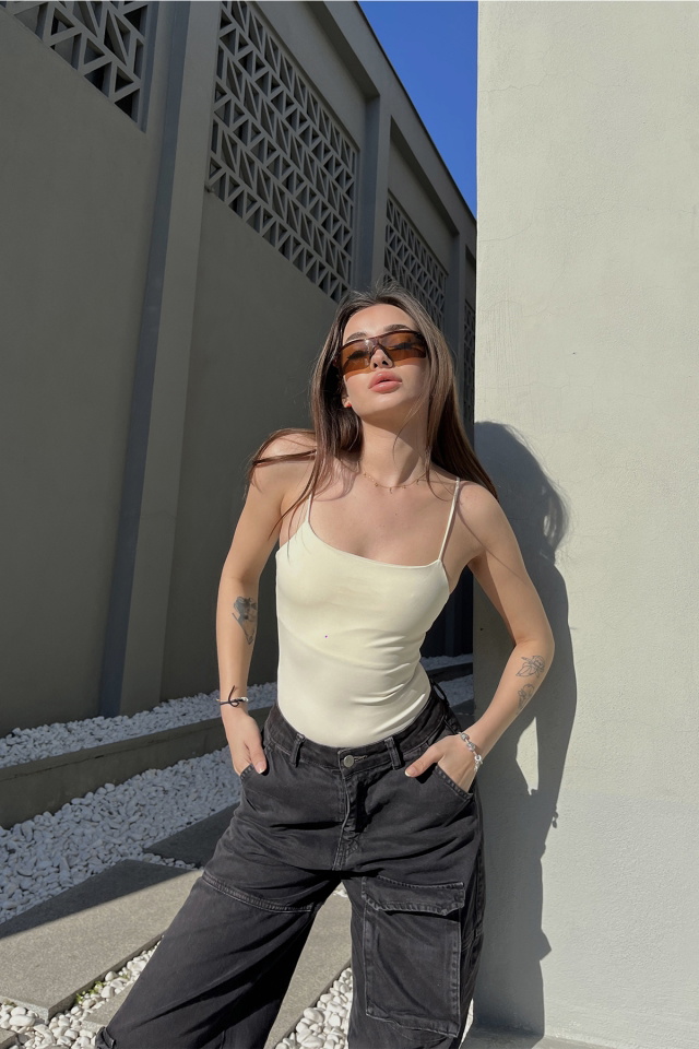 Krem Askılı Bodysuit ATE5108 - 4