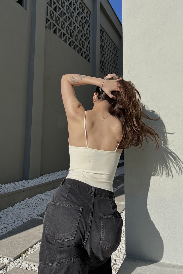Krem Askılı Bodysuit ATE5108 - 5