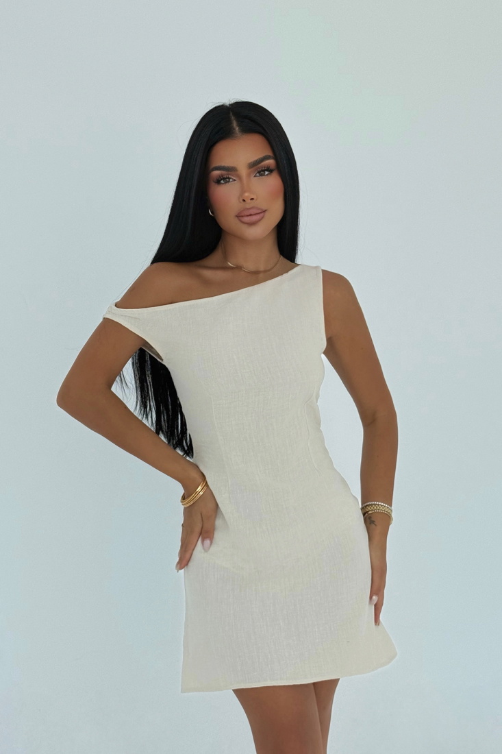 Krem Briola Mini Elbise ATE-3124 - EYYO