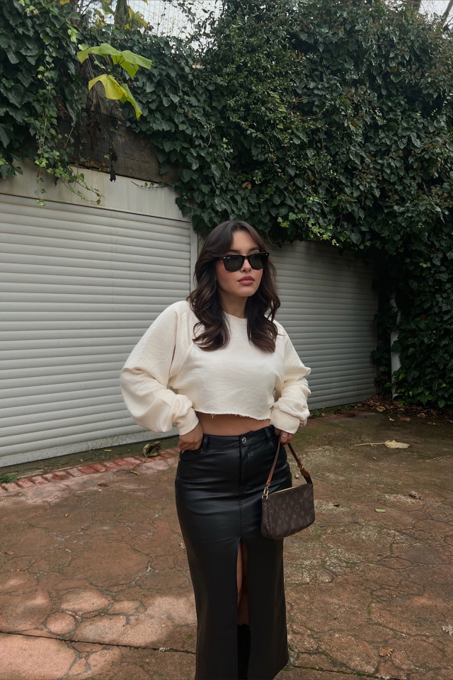Krem Basic Crop Top ATE2640 - 2
