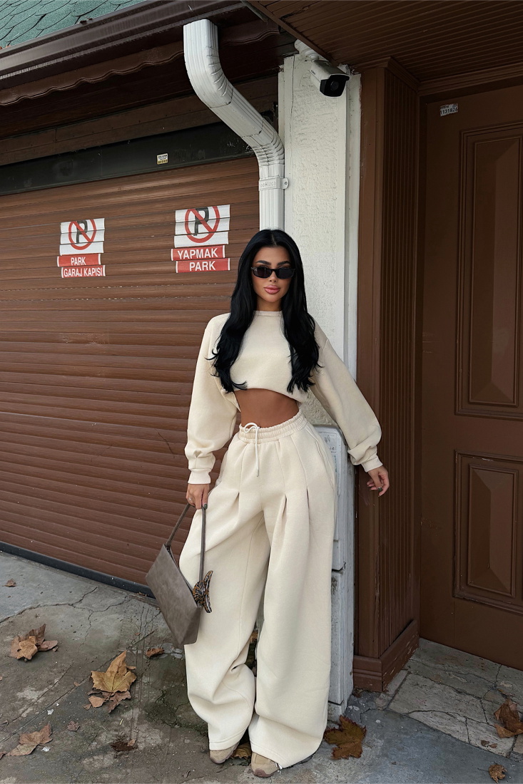 Krem Knox Eşofman Takımı ATE-3823 - EYYO