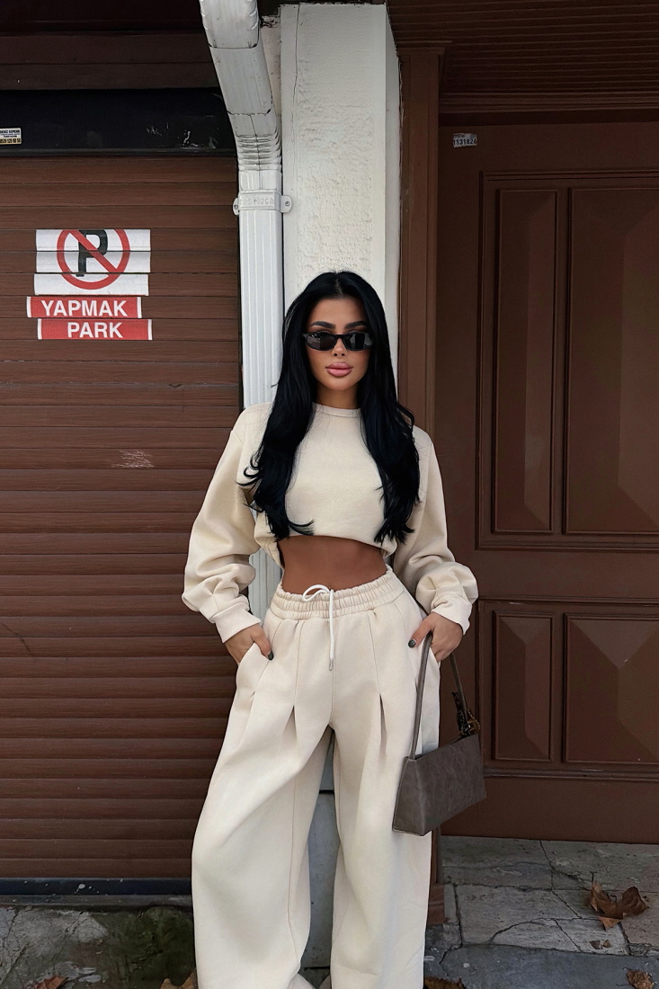 Krem Knox Eşofman Takımı ATE-3823 - EYYO