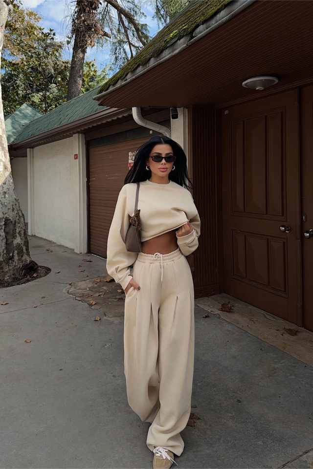 Krem Knox Eşofman Takımı ATE-3823 - 4