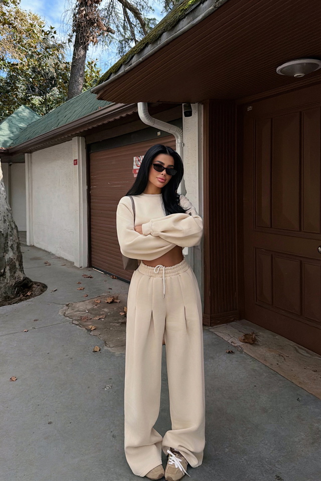 Krem Knox Eşofman Takımı ATE-3823 - 1