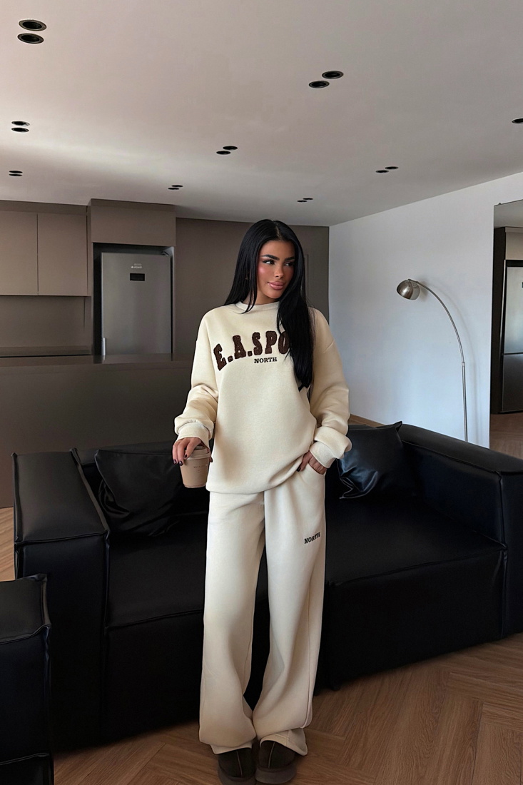 Krem Easport Eşofman Takımı ATE-3886 - EYYO