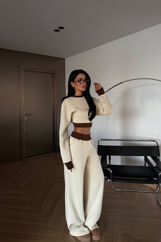 Krem Quill Eşofman Takımı ATE-4082 - 3