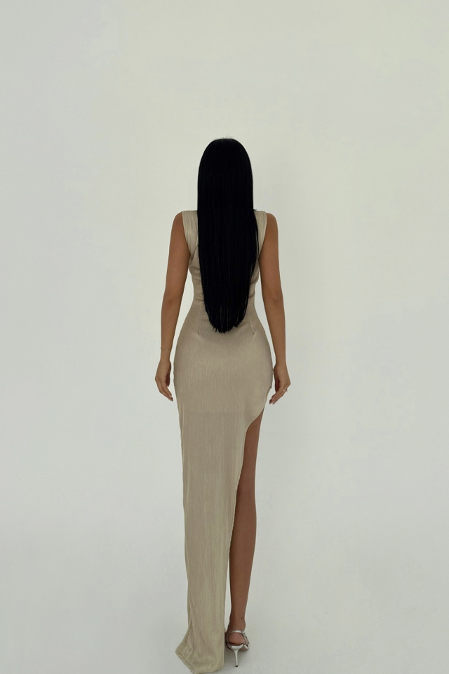 Krem Bathilda Uzun Elbise ATE-1909 - 3