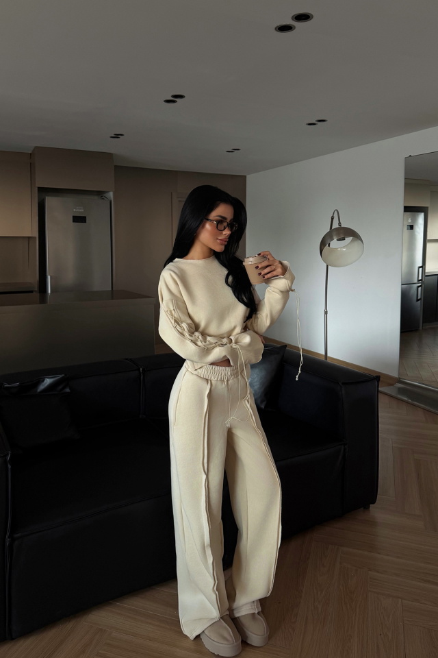 Krem Masego Eşofman Takımı ATE-4092 - 2