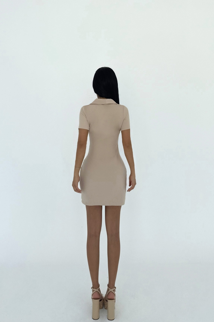 Krem Lady Mini Elbise ATE-2458 - EYYO