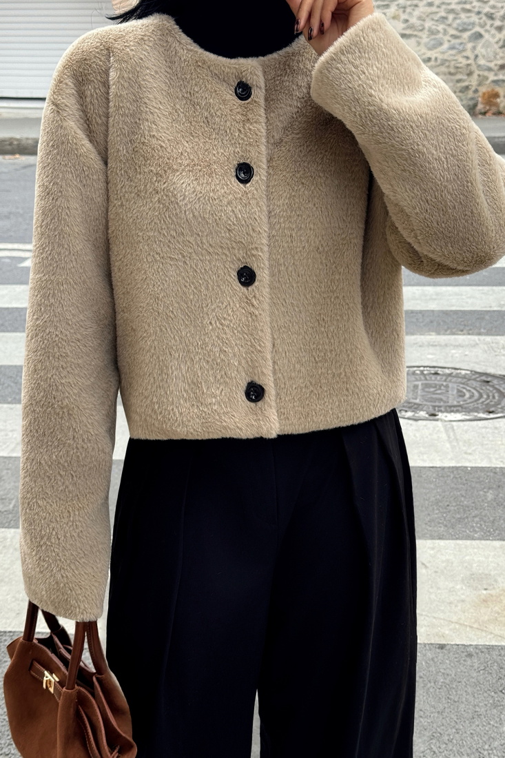 Krem Anamika Yumoş Ceket ATE-1932 - EYYO