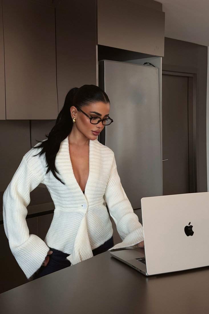 Krem Martinea Triko Hırka ATE-4616 - EYYO