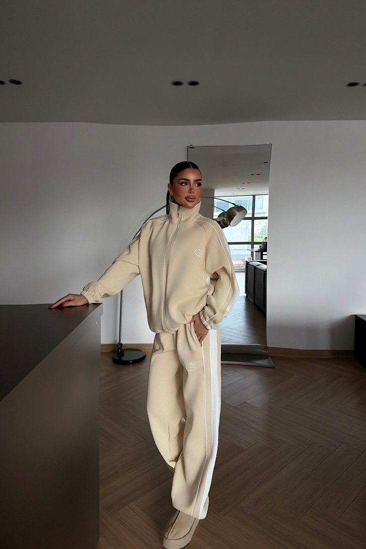 Krem Gionna Eşofman Takımı ATE-4350 - EYYO