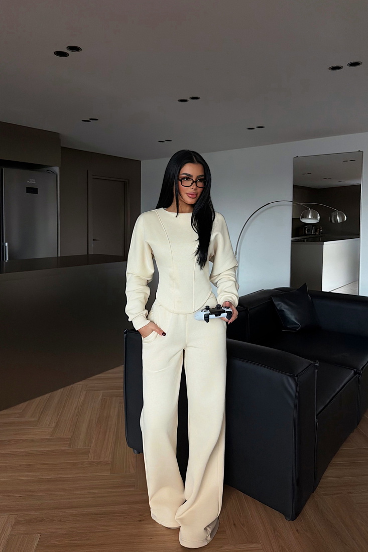 Krem Oska eşofman takımı ATE-4107 - EYYO