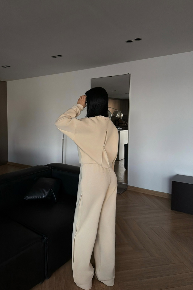 Krem Valenty eşofman takımı ATE-4159 - 4