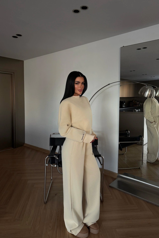 Krem Manifest Eşofman Takımı ATE-4165 - 1