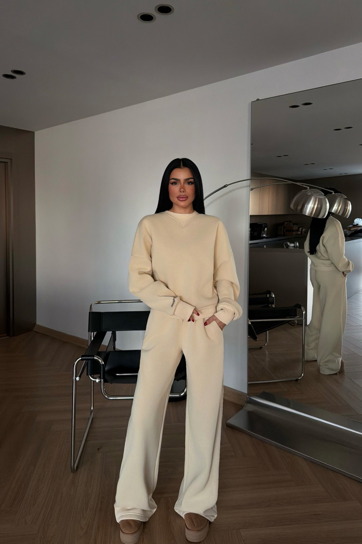 Krem Manifest Eşofman Takımı ATE-4165 - EYYO