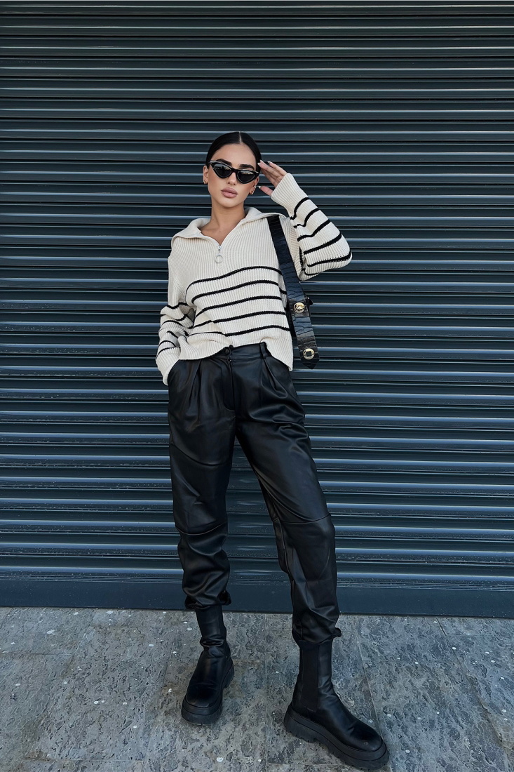 Krem Fermuar Detay Triko ATE1945 - DEPPOT