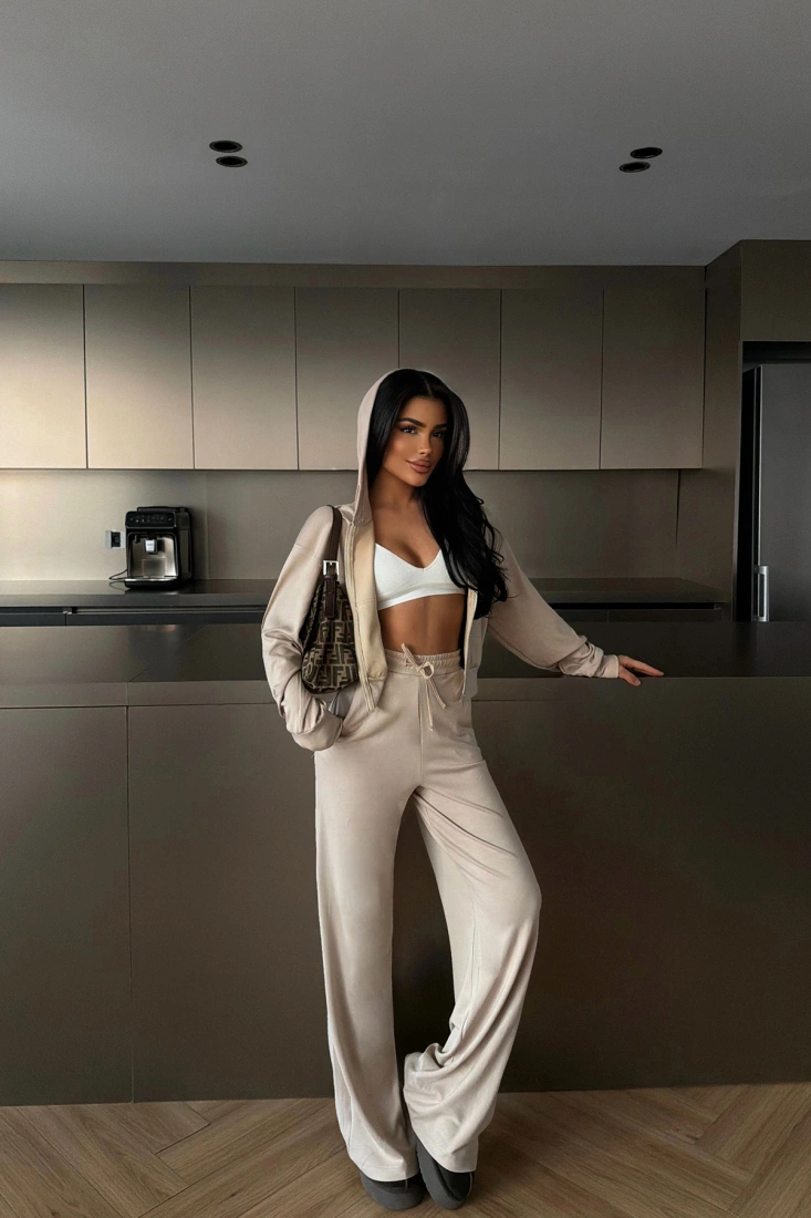 Krem Jessalyn Eşofman Takımı ATE-4682 - EYYO