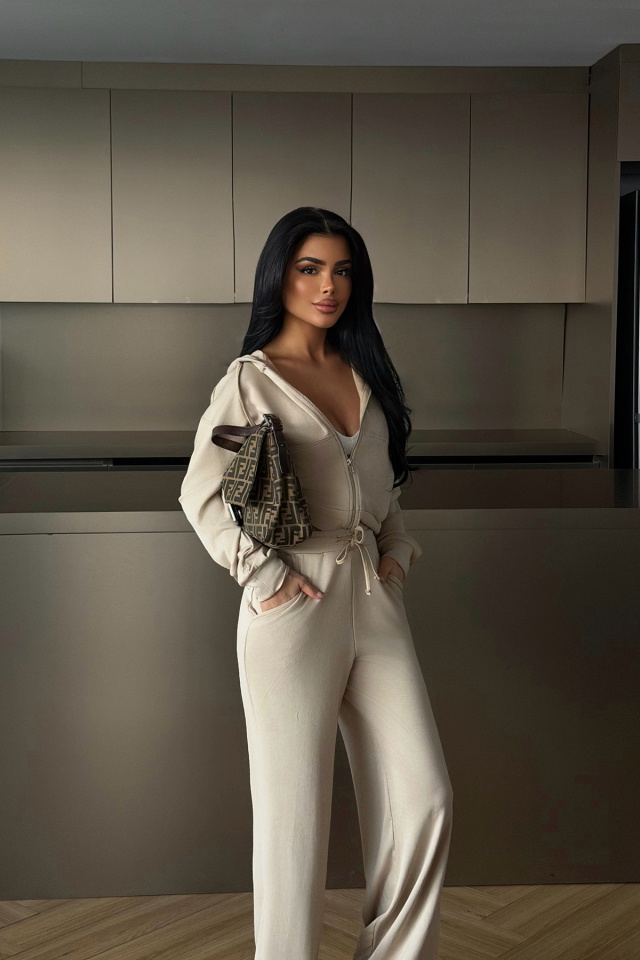 Krem Jessalyn Eşofman Takımı ATE-4682 - 2