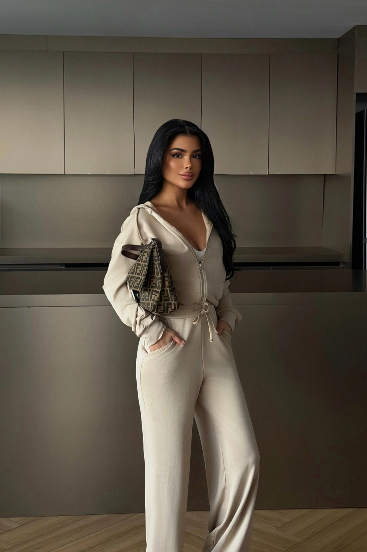 Krem Jessalyn Eşofman Takımı ATE-4682 - EYYO