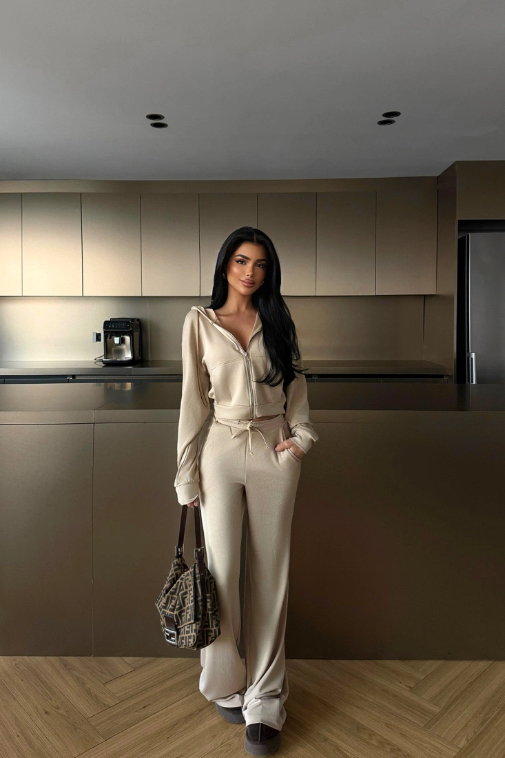 Krem Jessalyn Eşofman Takımı ATE-4682 - EYYO