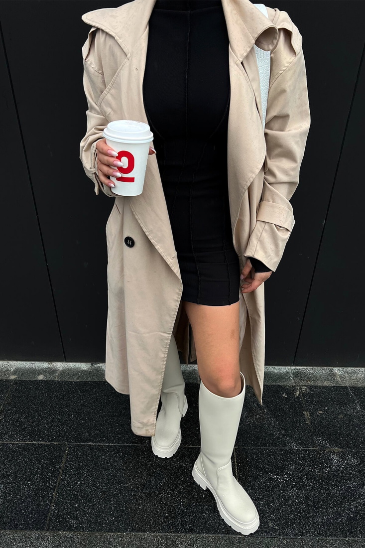 Krem Kalın Taban Çizme ATE2859 - EYYO